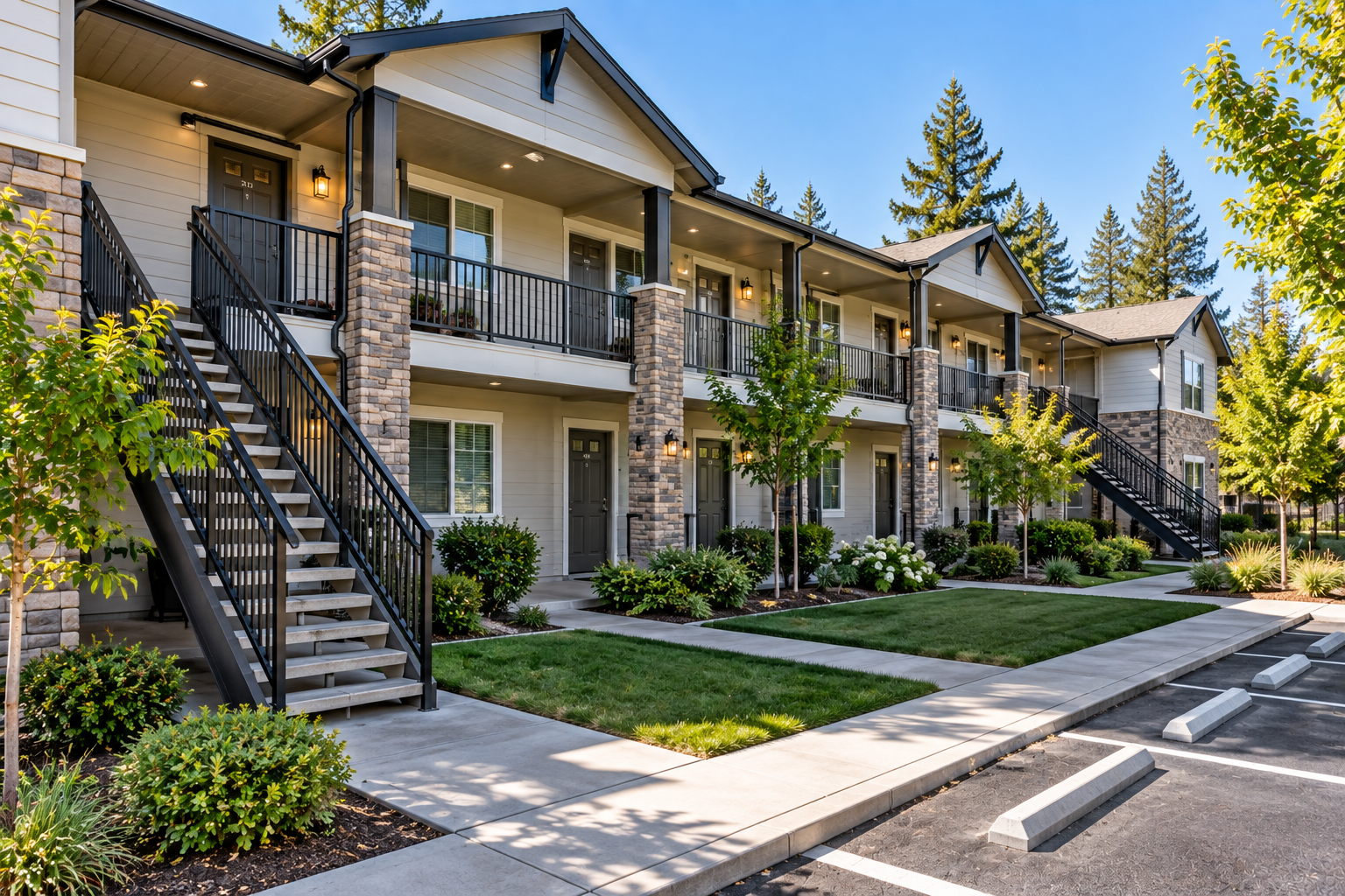 Exterior of a multi-unit apartment property