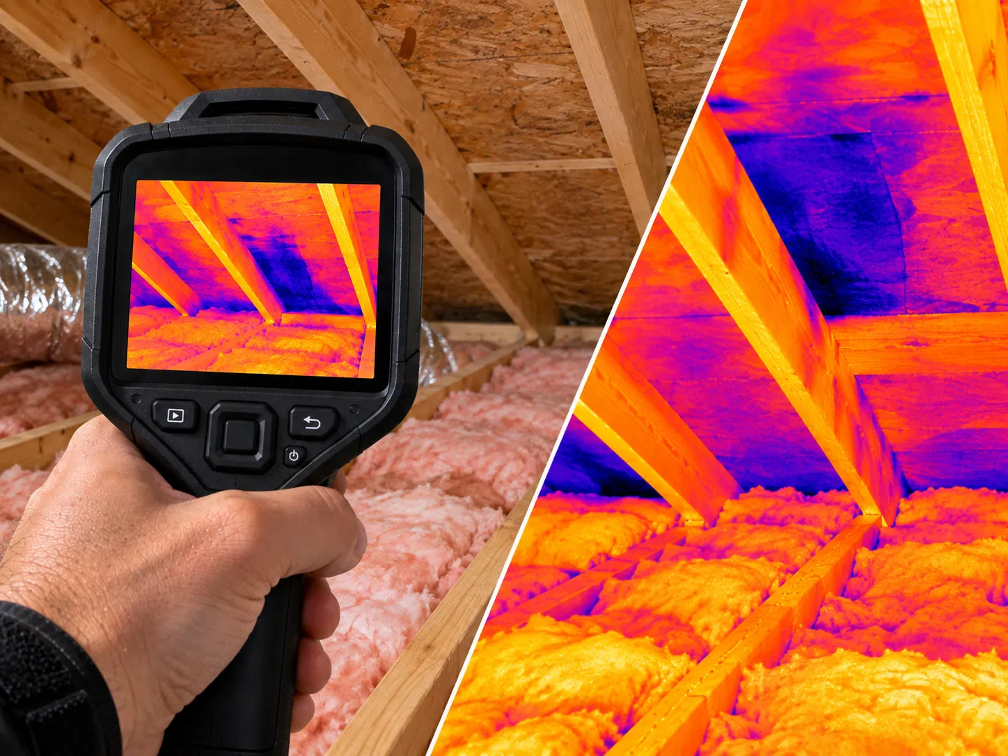 Thermal imaging used to identify temperature anomalies in a home